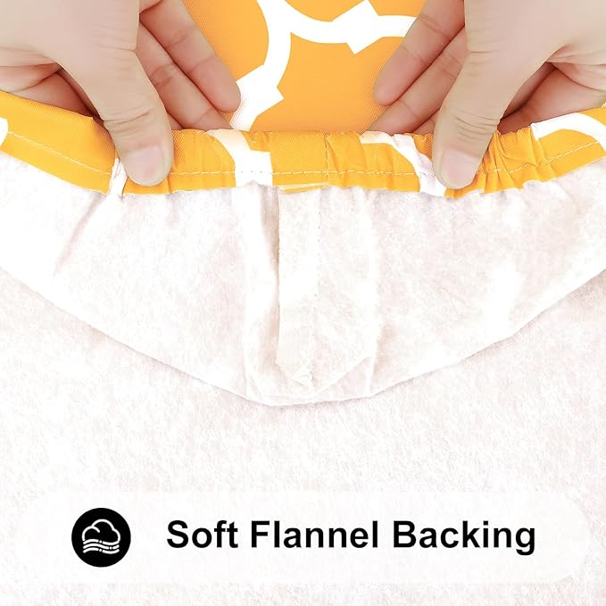 Smiry Rectangle Picnic Table Cover, Waterproof Elastic Fitted Camping Tablecloths for 6 Foot Tables, Wipeable Flannel Backed Vinyl Tablecloth Protector for Outdoor (Mustard Yellow, 30x72 Inches)