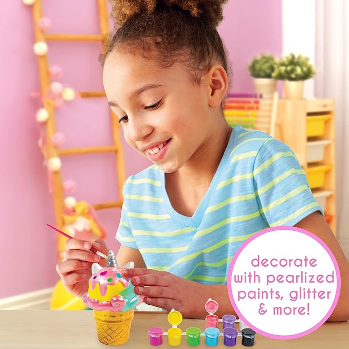 Just My Style Paint Your Own Scented Unicorn Figurines – Paint Your Own Waterless Ceramic Diffuser – Paintable Scented Unicorn Figurines – Customize with Pearlized Paints, Glitter & Sweet Scents