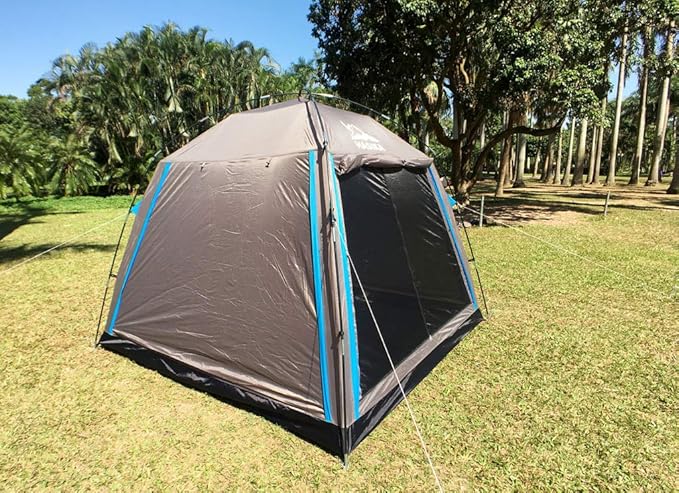 Hasika Screen Camping Tent with Floor 4 Season 8x8ft Large Mesh Room Shelter Canopy for Outdoors Gazebo Outside Poles Excluded