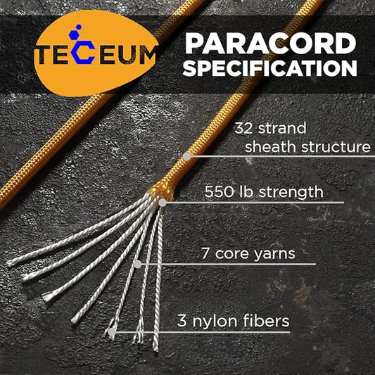 TECEUM Heavy Duty Rope 1000 – 1000ft / 200ft / 100ft / 50ft – 40+ Colors – Utility Rope for Survival & Camping Gear – Nylon String, Camping Rope, para Cord, Utility Nylon Rope, Tent Cord