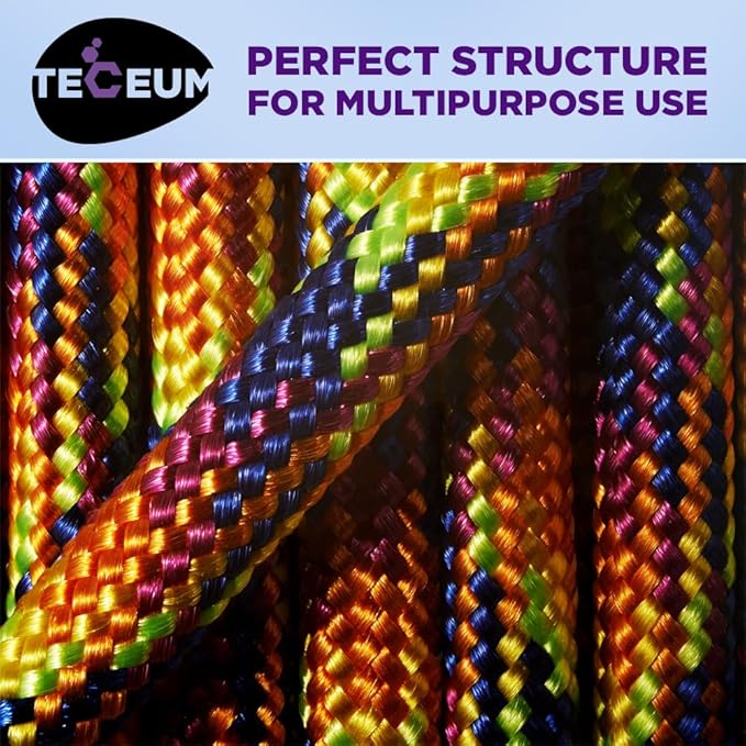 TECEUM Heavy Duty Rope 1000 – 1000ft / 200ft / 100ft / 50ft – 40+ Colors – Utility Rope for Survival & Camping Gear – Nylon String, Camping Rope, para Cord, Utility Nylon Rope, Tent Cord