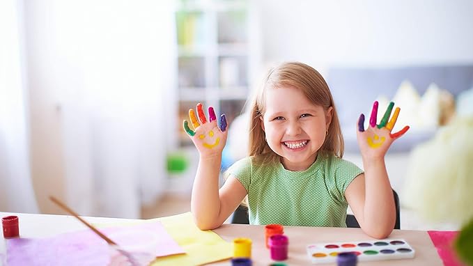 Pack of 12 Watercolor Paint Set for Kids - Washable Paint Sets with 12 Vibrant Colors - Suitable for Home, Classroom, and Art Parties - Includes Paintbrush for Creative Fun Activity on the Go