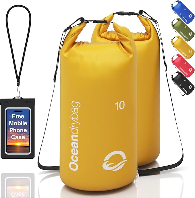 Oceandrybag - Waterproof Dry Bag Backpack - Floating Dry Sack Portable for Kayaking, Beach, Rafting, Boating, Hiking, Camping, Fishing with Waterproof Phone Case
