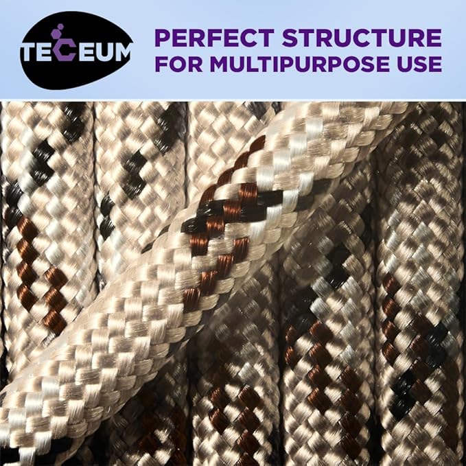TECEUM Heavy Duty Rope 1000 – 1000ft / 200ft / 100ft / 50ft – 40+ Colors – Utility Rope for Survival & Camping Gear – Nylon String, Camping Rope, para Cord, Utility Nylon Rope, Tent Cord
