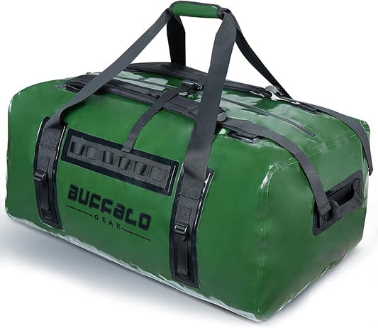 Buffalo Gear Large Waterproof Dry Bag - 150L Super Waterproof Duffel Bag Heavy Duty Waterproof Travel Bag for Boating Kayaking Motorcycling Hunting Camping