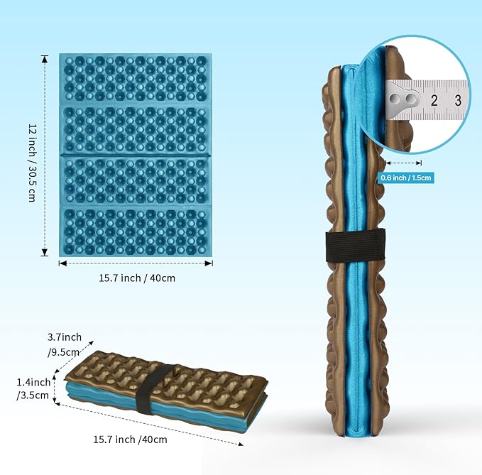 Foam Seat Mat for Camping, Foldable Seat Pat Cushion,Waterproof IXPE Sitting Pad for Outdoor Camping, Stadium,Backpacking Travel,Hikking,Picnic,Stadiums and Bleachers