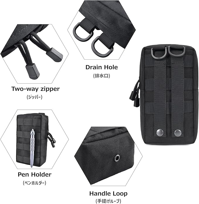 Azarxis Molle Pouches, Tactical Compact EDC Small Utility Pouch Waist Bags Sundries Storage Admin Organize Gear Gadget for Military Backpack