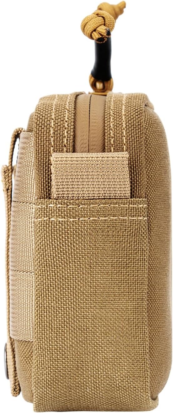 Tactical Belt Pouch EDC Waist Bag MOLLE Admin Pocket Modular Medical Kit Organizer Phone Holster Vest Pack Nylon Utility Zipper Wallet Small Gear Tool Carrier for Men Women Camping Hiking