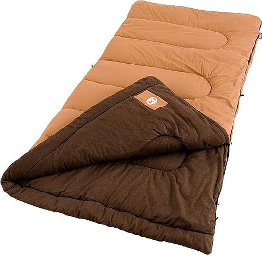 Coleman Dunnock Cold Weather Sleeping Bag 20°F Camping Sleeping Bag for Adults Comfortable & Warm For Camping and Outdoor Use Fits Adults up to 6ft 4in Tall