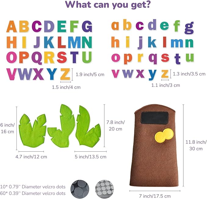 CHEFAN Felt Letter Tree Freestanding Coconut Tree Alphabet Game Set Props from The Childhood Favorite Book for Early Education