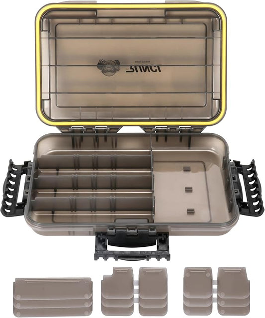 RUNCL Fishing Tackle Box, Waterproof Tray for Jigs Lures, Thicker Floating Tackle Utility Box with Adjustable Dividers, 3600/3700/Large 3700 Size