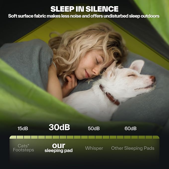 Sportneer Self Inflating Sleeping Pad, 4" Ultra-Thick Elasticity Foam Camping Mat with 10 R Value, 4-Season Insulated Durable Camping Pad Air Mattress for Car Travel Tent Home, 78" x 30"