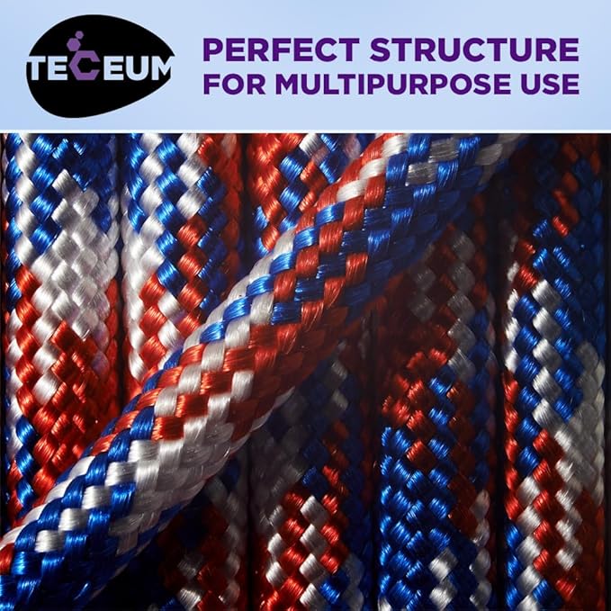 TECEUM Heavy Duty Rope 1000 – 1000ft / 200ft / 100ft / 50ft – 40+ Colors – Utility Rope for Survival & Camping Gear – Nylon String, Camping Rope, para Cord, Utility Nylon Rope, Tent Cord