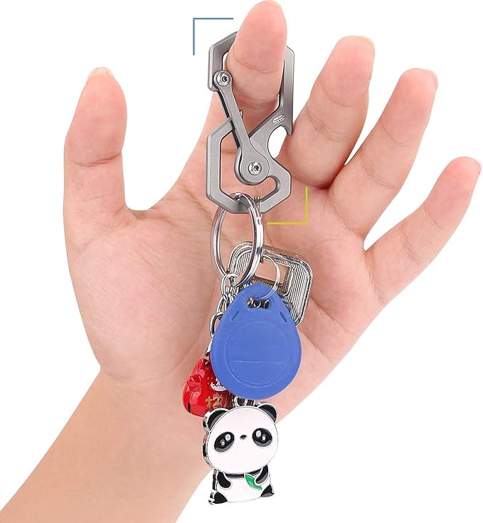 Titanium Keychain, Multifunctional Carabiner Clip Key chain Heavy Duty Car Key Organizer with Bottle Opener