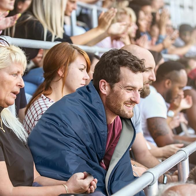 Fleece Waterproof Outdoor Blanket, Windproof Stadium Blanket for Camping, Picnics, and Sports Stay Dry and Comfortable 80"x58"