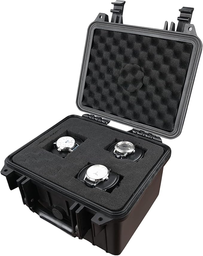 MEIJIA Portable All Weather Waterproof Camera Case With Foam,Fit Use of Drones,Camera,Equipments,Elegant Black,10.62 x9.68x6.87inches