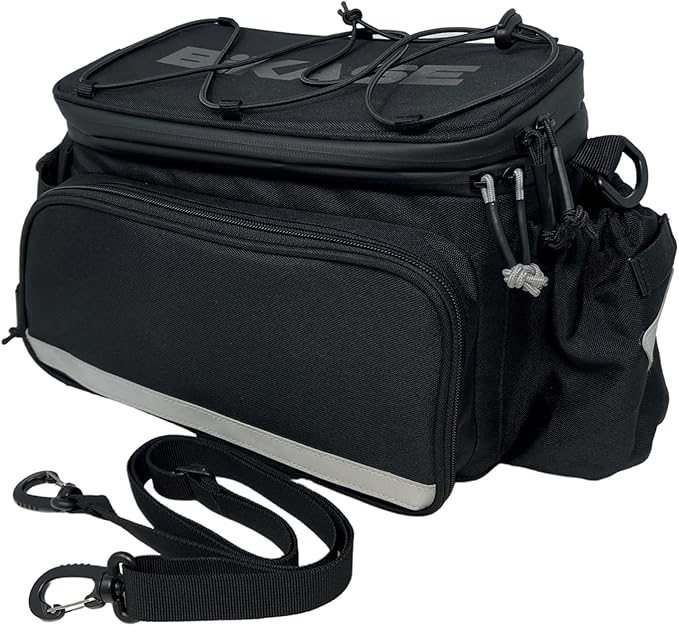 BiKase MIK Compatible Trunk Bike Bag Big Daddy with MIK Attachment, Waterproof Bag for Back of Bicycles with Panniers, Pannier Rack Bag with Water Bottle Carrier (MIK Rack not included)