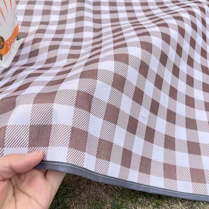 K Y KANGYUN Beach Blanket Outdoor Picnic Blankets Mat 80"x60" Extra Large Waterproof Sand Proof Camping Blankets Lightweight Folding Portable Travel Blanket for Family Park Beach Grass (Brown)