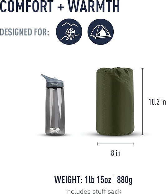 Sea to Summit Camp Plus Self-Inflating Foam Sleeping Mat for Camping, Tapered - Regular (72 x 20 x 3 inches)