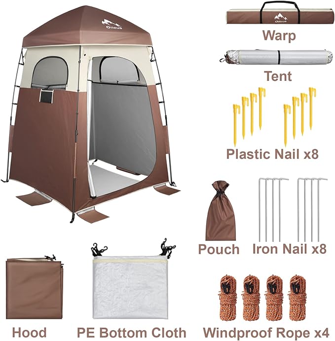 Oileus Pop Up Privacy Tent - Portable Shower Tent, Beach Changing Room, Camp Toilet, Instant Privacy Shelter - Camping, Beach, Hiking, Fishing