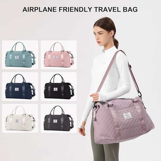 Travel Duffel Bag,Sports Tote Gym Bag,Shoulder Weekender Overnight Bag for Women