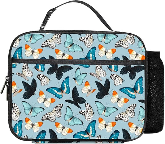 Butterfly Lunch Bag Reusable Insulated Lunch Box Keep Food Cooler Thermal Lunch Tote for Women Men