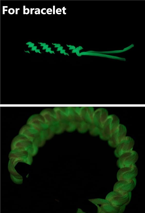 Camping Rope, ZJchao 9 Strand 550 Luminous Glow in The Dark Paracord Parachute Cord (White, 100ft)