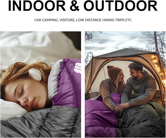 Sleeping Bags for Adults Cold Weather,Portable, Waterproof,Lightweight Sleeping Bag for Tall Girls Boys with Compression Sack for Warm Camping, Hiking, Outdoor & Indoor