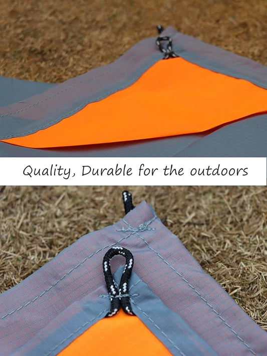 Orga'Neat Pocket Picnic Blanket, Sandproof Lightweight Pocket Camping Tarp, 55″x 60″ Foldable & Fits into Small Bag, Water Resistant Washable Quick Dry Compact Beach Mat for Outdoor Recreation