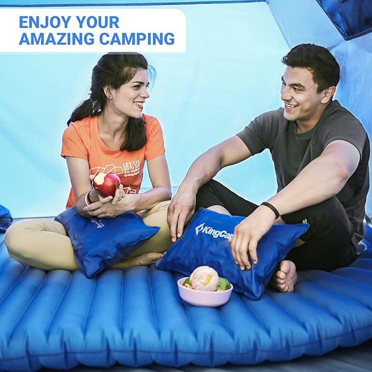 KINGCAMP Double Sleeping Pad, Comfortable Extra Thick 3.9in Camping Mattress 2 Person, Lightweight Inflatable Air Mat for Backpacking, Hiking, Tent