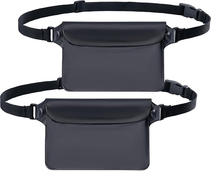 CADONO 2-Pack Waterproof Pouch with Adjustable Waist Strap | Screen Touch Sensitive Dry Bag, Keep Your Phone and Valuables Dry, Perfect for Swimming Kayaking Boating Fishing Beach Diving