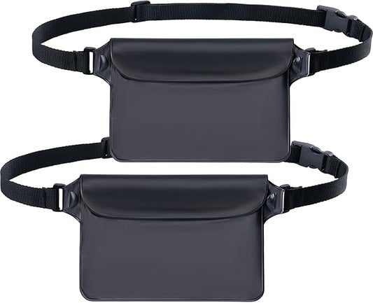 CADONO 2-Pack Waterproof Pouch with Adjustable Waist Strap | Screen Touch Sensitive Dry Bag, Keep Your Phone and Valuables Dry, Perfect for Swimming Kayaking Boating Fishing Beach Diving