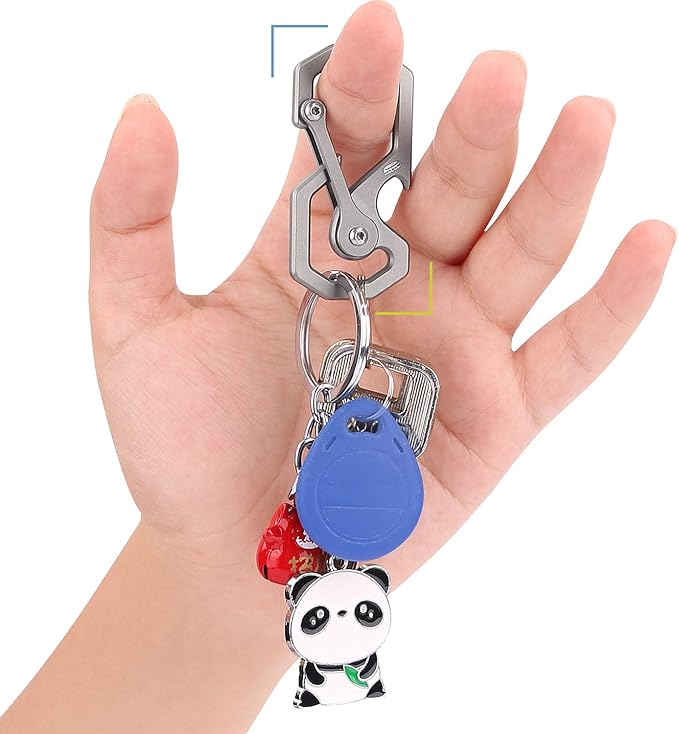 Titanium Keychain, Multifunctional Carabiner Clip Key chain Heavy Duty Car Key Organizer with Bottle Opener