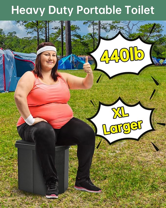 Camping Bathroom Tent and Toilet, 16.5'' XL Portable Toilet Tent for Adults Camping Toilets Portable Tent, Pop Up Privacy Toilet Tent for Camping