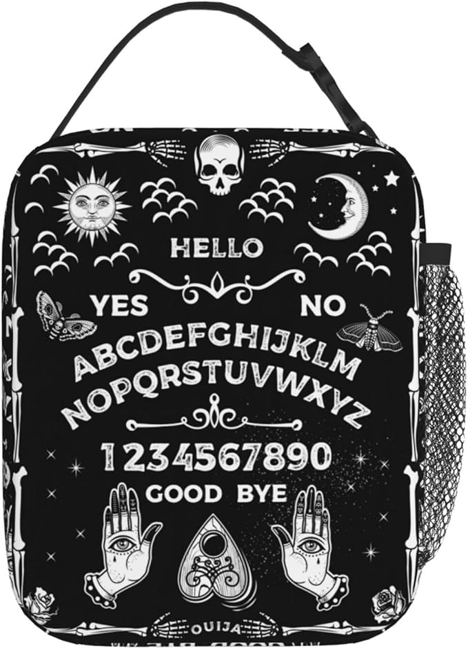 Ouija Board Skull Astrology Insulated Lunch Bag Reusable Cooler Lunch Box Portable Leakproof Thermal Container Tote Bags for Girls Boys School Travel