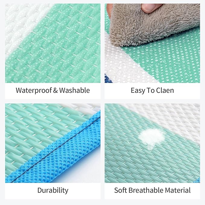 Outdoor Patio Plastic Rug Waterproof - Outdoor Rugs for Camper Outside, Rv, Porch Deck Rug Clearance, Area Carpet for Outside, Balcony, Patio Decor, Blue & Grey, 4x6 ft