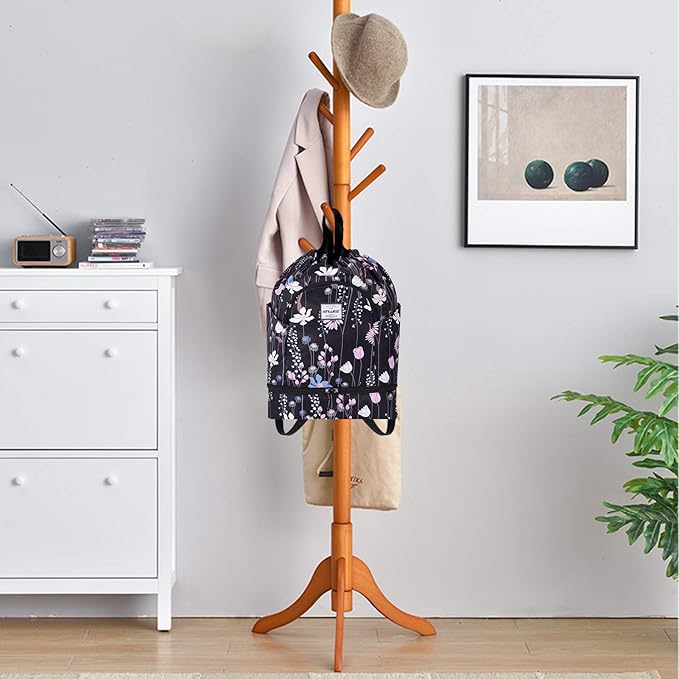 Dry Wet Drawstring Backpack with Shoe Compartment for Women Adjustable Gym Bag