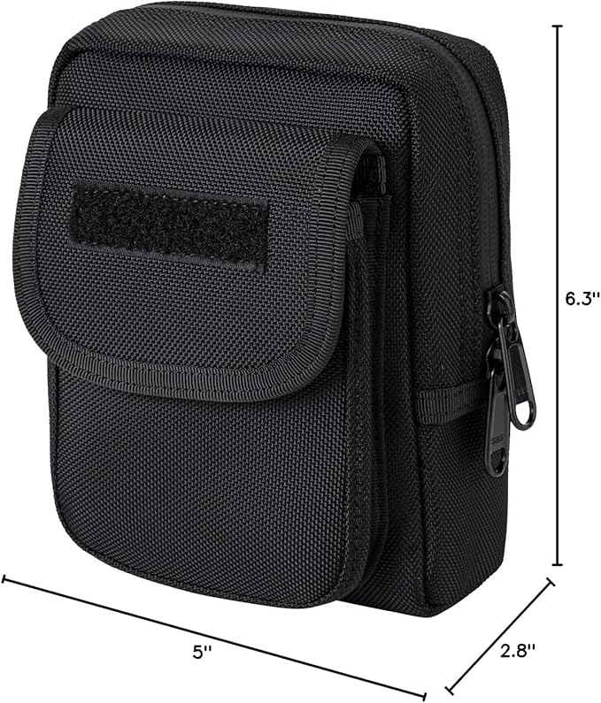 Compact Utility Gadget Pouch Tactical MOLLE Nylon Duty Belt Pouches for Police Law Enforcement Work EDC Small Tool Waist Bag for 6.1" Cellphone Outdoor Camping Hiking Organizer