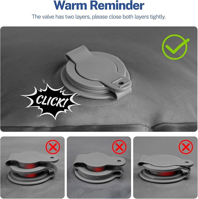 OGERY Sleeping Pad for Camping, 6" Extra-Thick Reinforced Camping Sleeping Pad with Pillows & Built-in Foot Pump, Ultralight Self Inflating Air Mattress Mat for Tent Hiking Essentials Gear