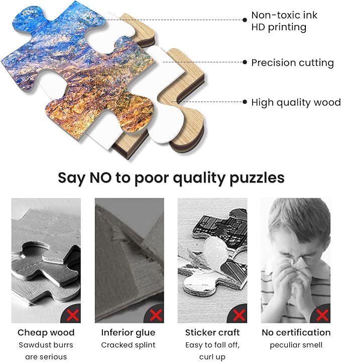 Puzzles for Adults 1000 Piece,Hawaii Sunset Beach Wooden Jigsaw Puzzle Art,DIY Leisure Game Fun Toy Gift Suitable Family Friends