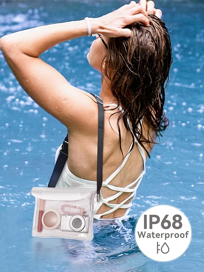 HEETA Waterproof Fanny Pack, Waterproof Pouch Dry Bag 2/3/4 Pack for Phone, Adjustable Waist Strap and Screen Touch Sensitive for Swimming Kayaking Boating Beach Fishing Diving Surfing Accessories