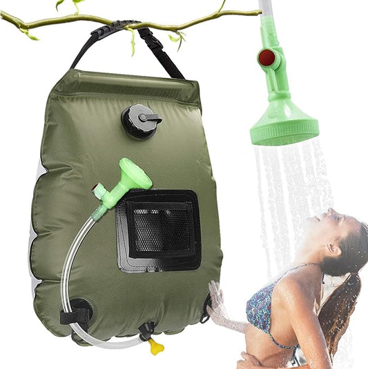 Solar Shower Bag, Solar Heating Camping Shower Bag, 5Gal(20L) Portable Camping Shower Bag, with Removable Hose and On-Off Switchable Shower Head, for Outdoor Traveling/Climbing/Hiking/Beach/Swimming