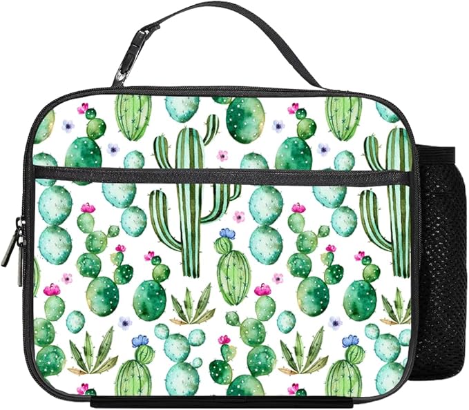 Cactus Lunch Bag Reusable Insulated Lunch Box Keep Food Cooler Thermal Lunch Tote for Women Men