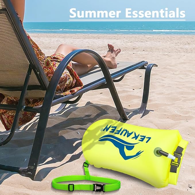 Swim Buoy for Open Water 2 Pack, 20L Swim Safety Float Waterproof Dry Bag for Swimmers Triathletes Kayakers Snorkelers, Swimming Pull Buoy for Safer Swim Training