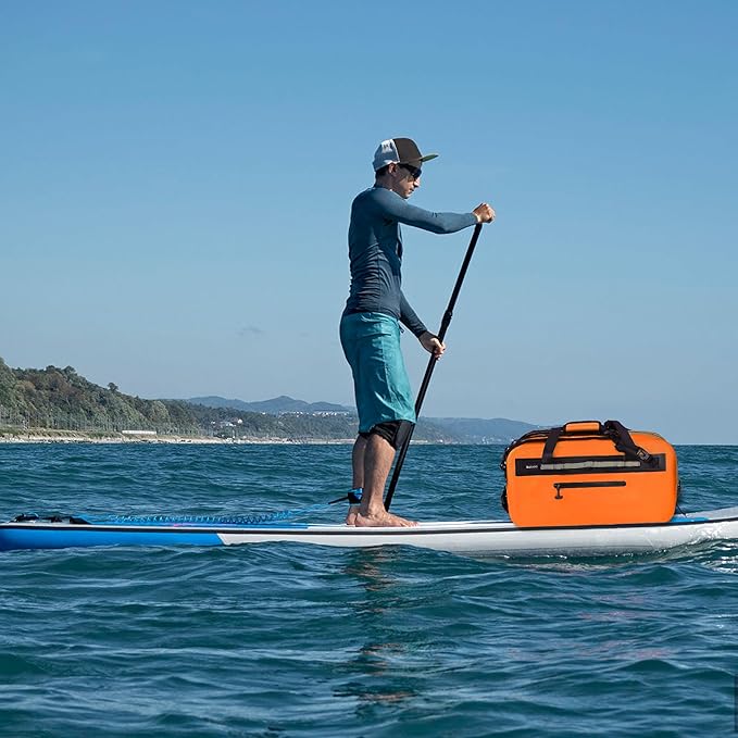 50L Waterproof Dry Duffle Bag Dry Backpack 840D TPU Heavy Duty Dry Bag,Rubber Airtight Zipper, for Kayaking,Boating,Motorcycling,Camping,Rafting,Surfing, Swimming,Fishing,Orange