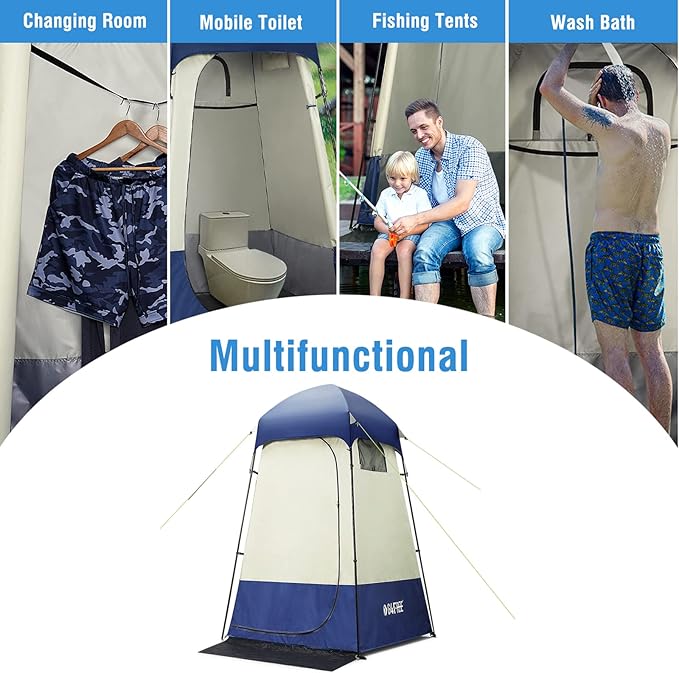 G4Free Large Outdoor Privacy Shower Tent 7.5FT Portable Camping Easy Set Up Deluxe Shelter Tent Dressing Changing Room with Carry Bag