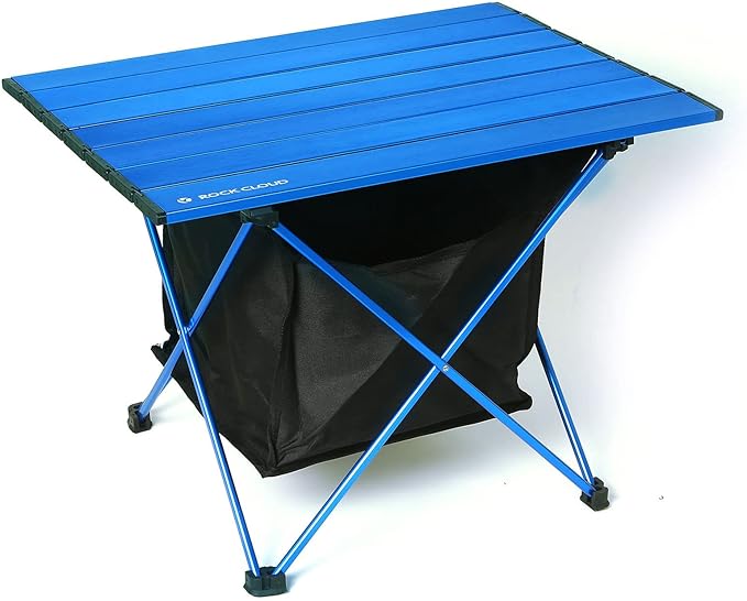 ROCK CLOUD Portable Camping Table Ultralight Aluminum Camp Table with Storage Bag Folding Beach Table for Camping Hiking Backpacking Outdoor Picnic