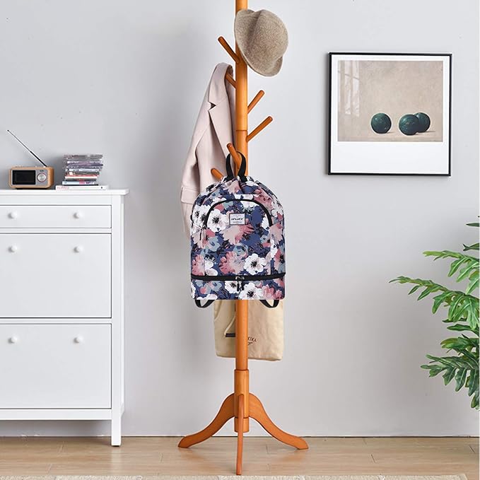 Dry Wet Drawstring Backpack with Shoe Compartment for Women Adjustable Gym Bag