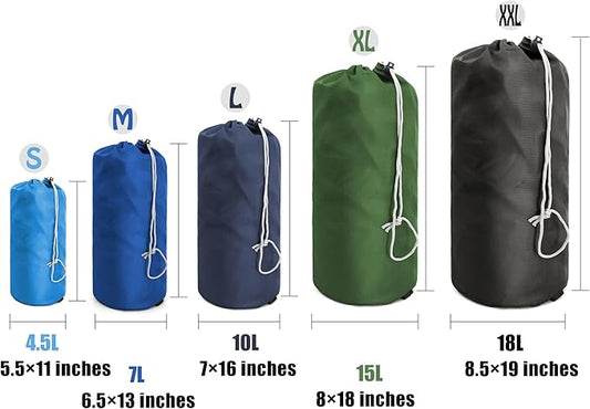 BeeGreen Stuff Sack for Backpacking Drawstring Storage Bag with Dust Flap