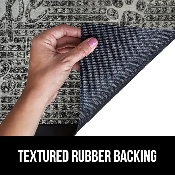 GORILLA GRIP 100% Waterproof All-Season WeatherMax Doormat, Durable Natural Rubber, Stain and Fade Resistant, Low Profile, Indoor Outdoor Door Mats, Easy Clean Patio Entrance Mat, 17x29, Stone Paws